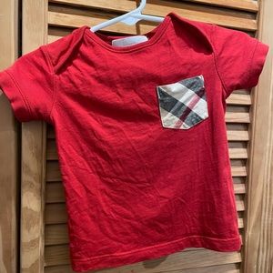 Red Baby Burberry shirt 9 Month